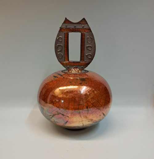 BS-028 Raku Lidded Vessel $240 at Hunter Wolff Gallery